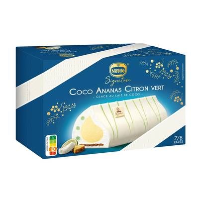 Nestlé Bûche Coco Ananas Citron vert, 500g