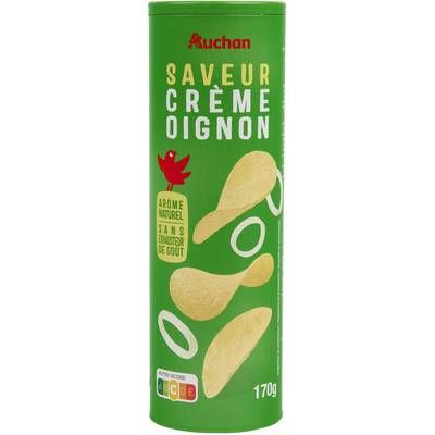 Auchan Chips tuiles saveur crème oignon, 170g