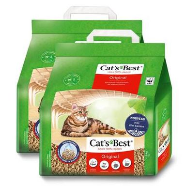 Cats Best Litière végétale Agglomérante Original pour chat 3kg, Lot de 2x7L
