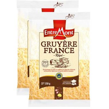 Entremont Gruyère râpé au lait cru, Lot de 2x150g