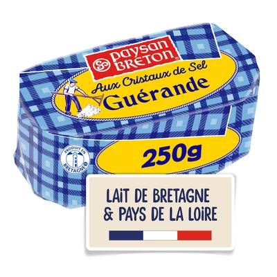 Paysan Breton Beurre moulé demi sel aux cristaux de sel de Guérande, 250g