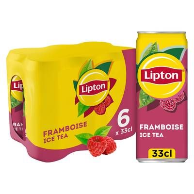 Lipton Boisson au thé glacé Saveur Framboise, 6x33cl
