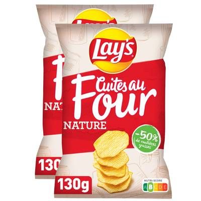 Lay's Chips cuites au four Nature, Lot de 2x130g
