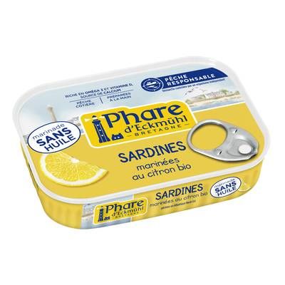 Phare d'Eckmuhl Sardine marinées au citron bio, 135g