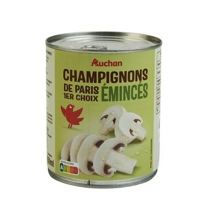 Auchan Champignons de Paris émincés, 460g