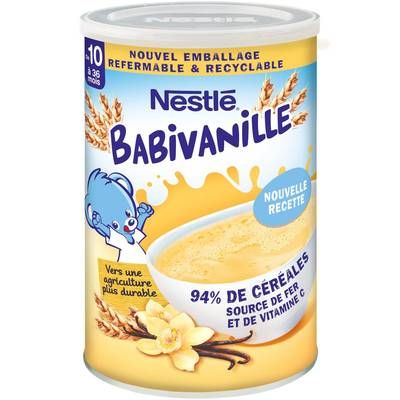 Nestlé Babivanille Céréales instantanées Vanille pour bébé dès 10 mois, 400g