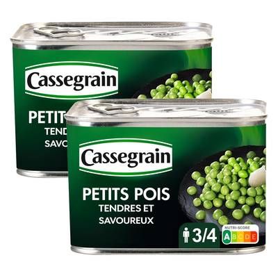 Cassegrain Petits pois tendres et fondants, Lot de 2x495g