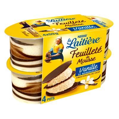 La laitière Feuilleté de mousse vanille, 4x57g