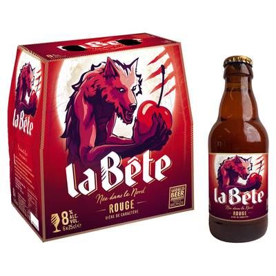 La Bête Bière aromatisée fruits rouges 8°, 6x25cl
