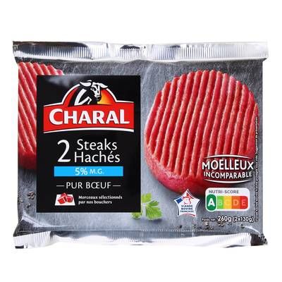 Charal Steaks Hachés 5%MG, 2x130g
