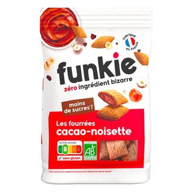 Funkie Céréales Fourrées Cacao Noisettes Bio, 250g