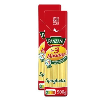 Panzani Pâtes Spaghetti Cuisson Rapide 3 minutes, Lot de 2x500g
