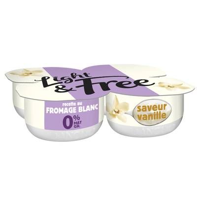 Light&Free Fromage Blanc Vanille 0%mg, 4x120g