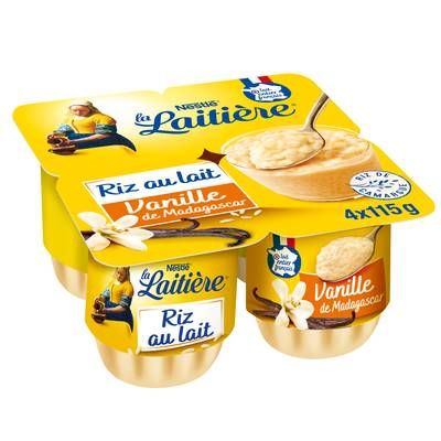 La laitière Riz au lait à la vanille, 4x115g