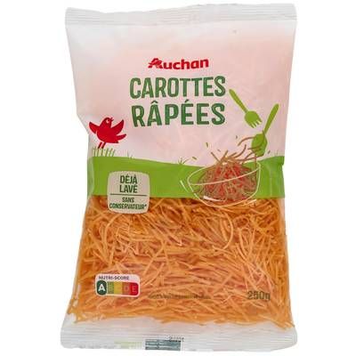 Auchan Carottes Râpées déjà lavé, 250g