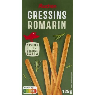 Auchan Gressins au romarin, 125g
