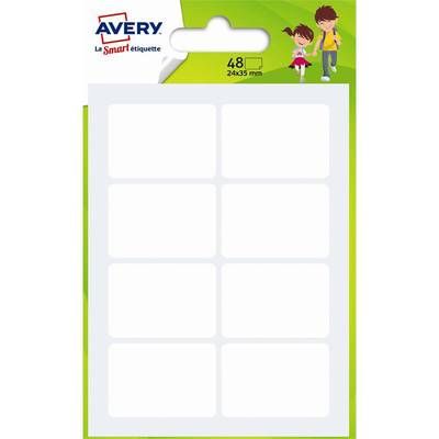Avery Etiquettes blanches multi-usages 24 x 35 mm, 48  étiquettes