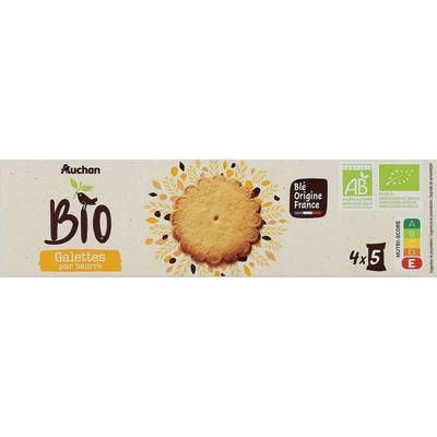 Auchan BIO Galettes pur beurre bio x20, 125g