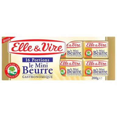 Elle&Vire Mini beurre doux portions 82%mg, 16x12,5g