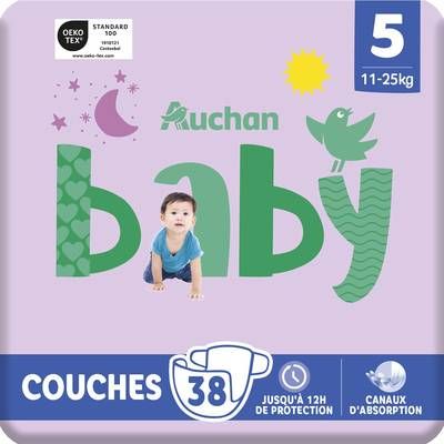 Auchan Baby Couches taille 5 (11-25kg), 38 couches