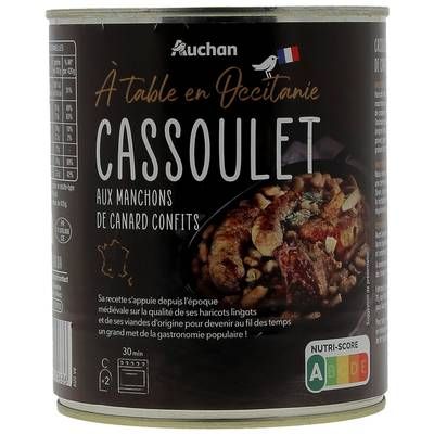 Auchan Terroir Cassoulet aux manchons de canard confits, 840g