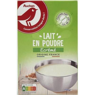 Auchan Lait en poudre écrémé origine France, 750g