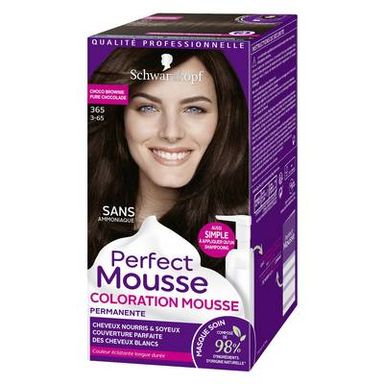 Perfect Mousse Coloration Mousse Permanente 365 Brownie Chocolat, 92,5ml