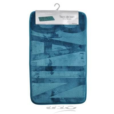 Douceur D Interieur Tapis de bain relief bleu/emeraude, 45 x 75 cm