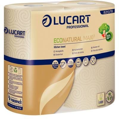 Lucart Essuie tout Econatural Recyclé, 2 Rouleaux