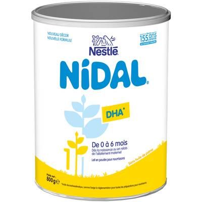 Nestlé - NIDAL Lait bébé en poudre 1er âge, 0-6 mois, 800g