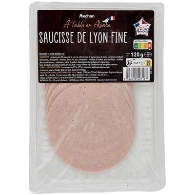 Auchan Terroir Saucisse de Lyon Fine, 8 tranches - 120g