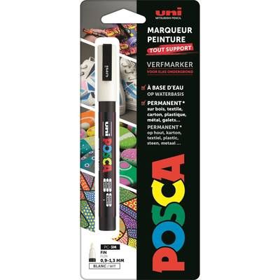 Uni Posca  Marqueur Pointe fine Blanc, 1  marqueur