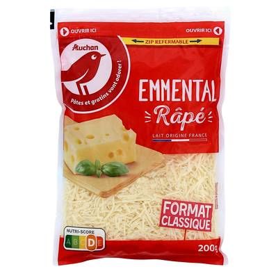 Auchan Emmental râpé français, 200g