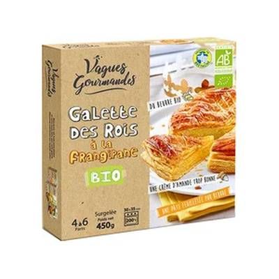 Vagues Gourmandes Galette des rois Bio à la Frangipane prête à cuire 6/8 parts, 450g