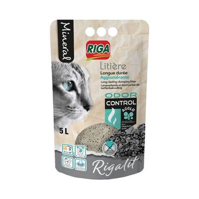 Riga Rigalit Litière Minérale Agglomérante bentonite Odor Control pour chat 4,2kg, 5L
