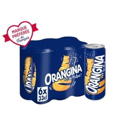 Orangina Boisson gazeuse à l'orange boîtes Slim, 6x33cl