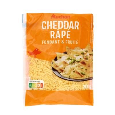 Auchan Cheddar râpé, 200g