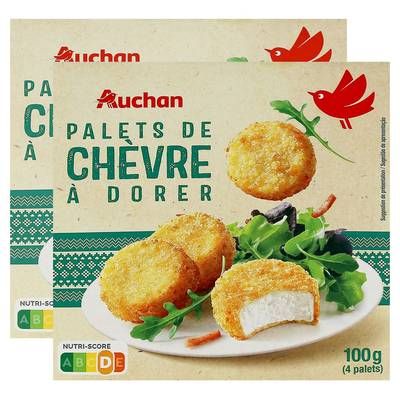 Auchan Palets de chèvre à dorer, Lot de 2x100g