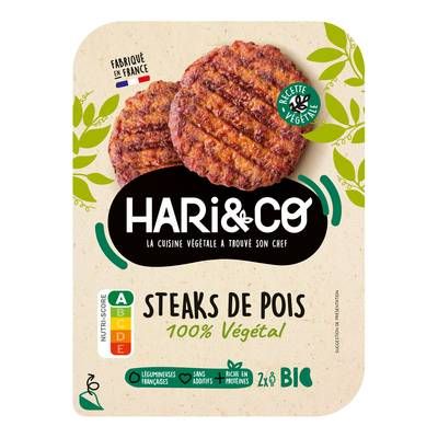 HARI&CO Steak Original Végétal de Pois Bio, 170g
