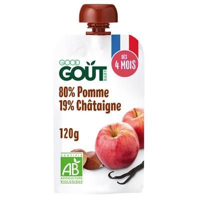 Good Goût Pomme Chataigne Bio Gourde Bébé Dès 4 mois, 120g