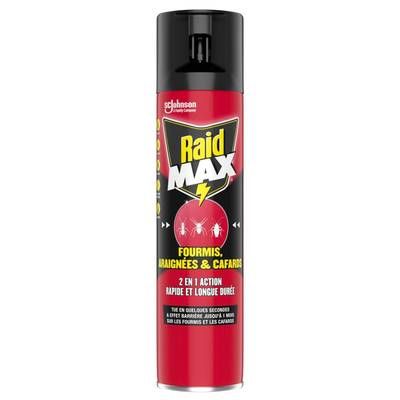 Raid Max Insecticidel 2en1 Fourmis Araignées et Cafards, 400ml