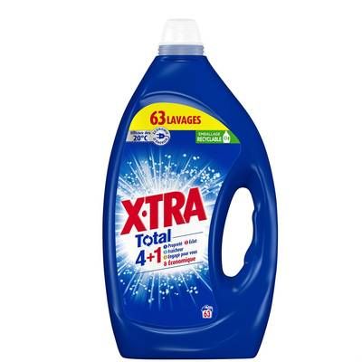 X Tra Lessive Liquide 4en1 63 lavages, 2,835L