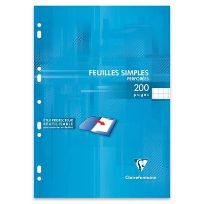 Clairefontaine Feuilles mobiles A4 21x29,7 cm grands carreaux, 200  pages