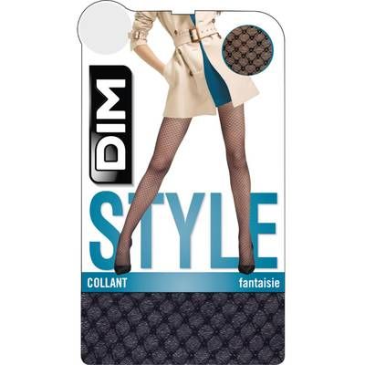 Dim Collant femme noir fantaisie T3/4 Style, Taille 3/4