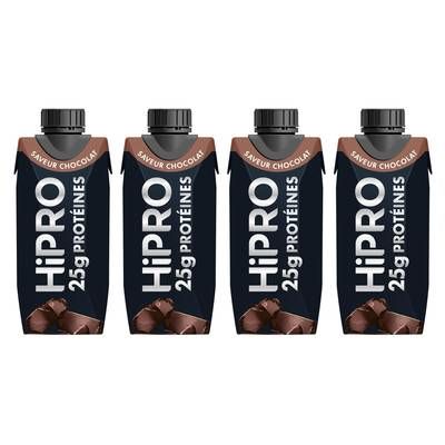 HiPRO Yaourt à boire Chocolat Protéiné 0% mg, Lot de 4x330ml
