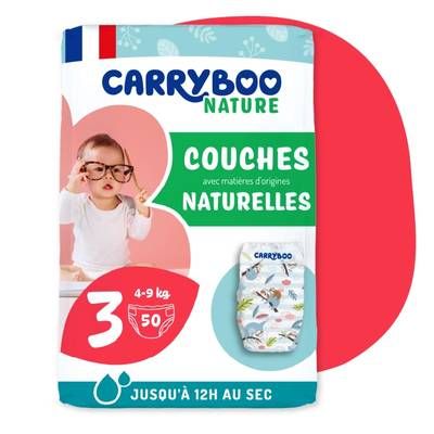 Carryboo Nature Couches naturelles et chou T3 (4-9kg), 50 couches