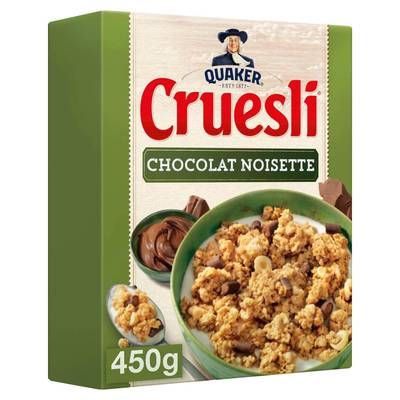 Quaker Cruesli muesli chocolat noisette, 450g