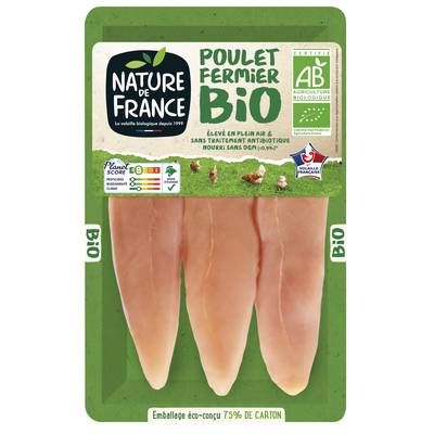 Nature De France Aiguillettes de Poulet Fermier Bio, 180g