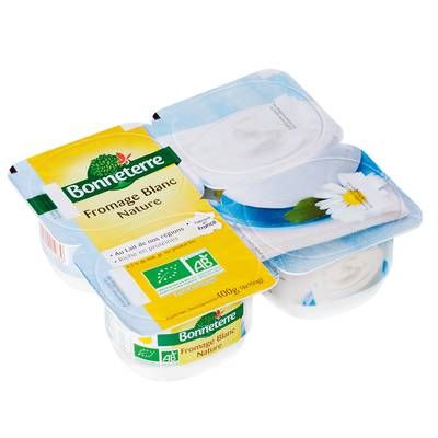 Bonneterre Fromage blanc nature bio, 4x100g