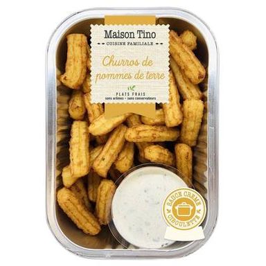 Maison Tino Churros de Pomme de Terre, Sauce Crème Ciboulette, 420g